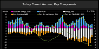 Turkey’s Delayed Policy Adjustment May Lead to a Currency Crisis – Bloomberg Intellegence Turkey Cureent account key components